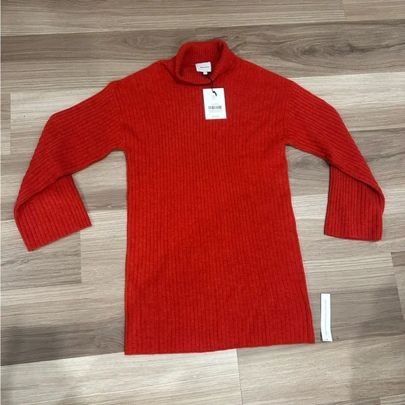 NWT Reformation Ozzy Regenerative Wool Sweater Dress size XS SUNDRIED TOMATO new - Picture 4 of 11